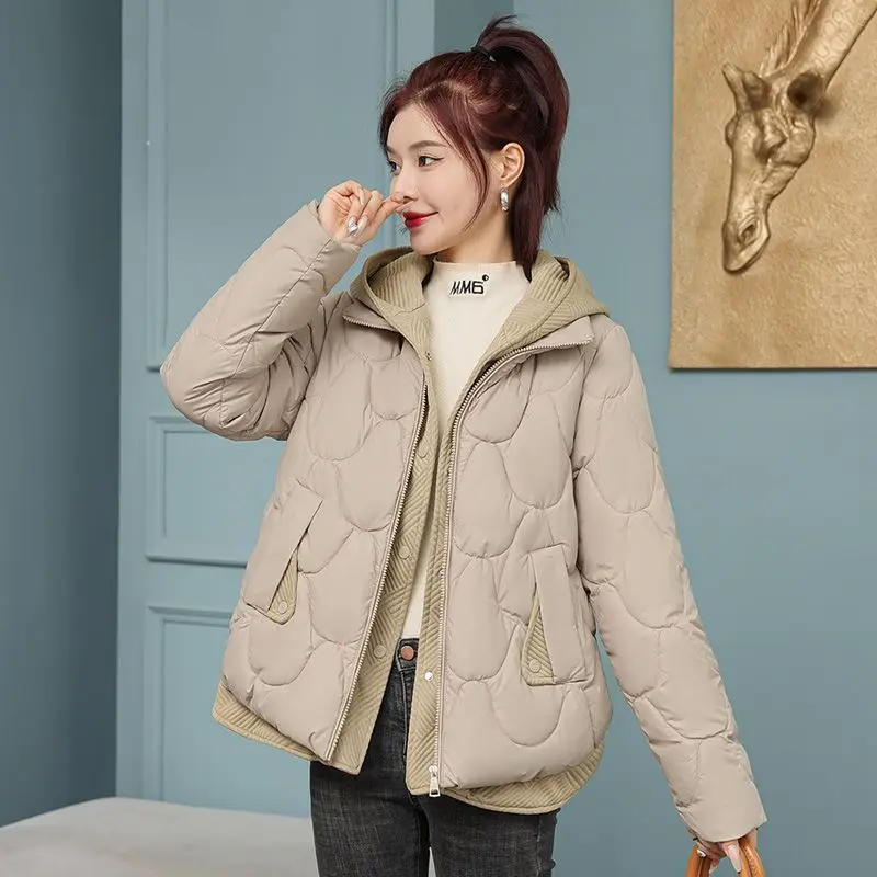 

2023 Winter Coat Women Parkas Down Cotton Cotton-padded Jacket Puffer Jacket Hooded Jacket Korean High-end Long Sleeve Outerwear