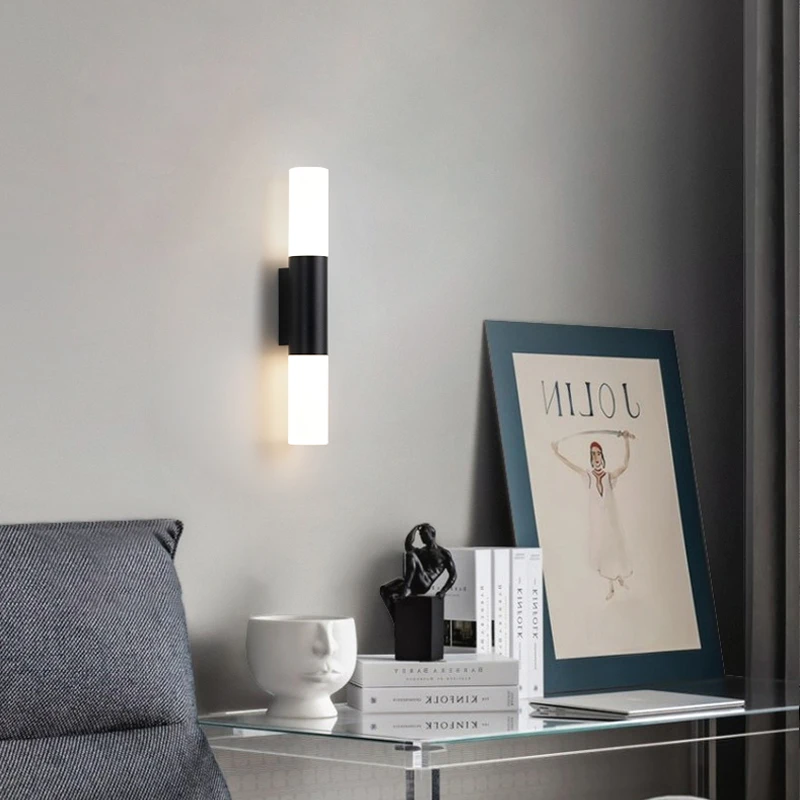 

Modern Rustic Black Crystal Wall Sconce LED Simple Shell Light For Living Room Bedroom Background Bedside Staircase