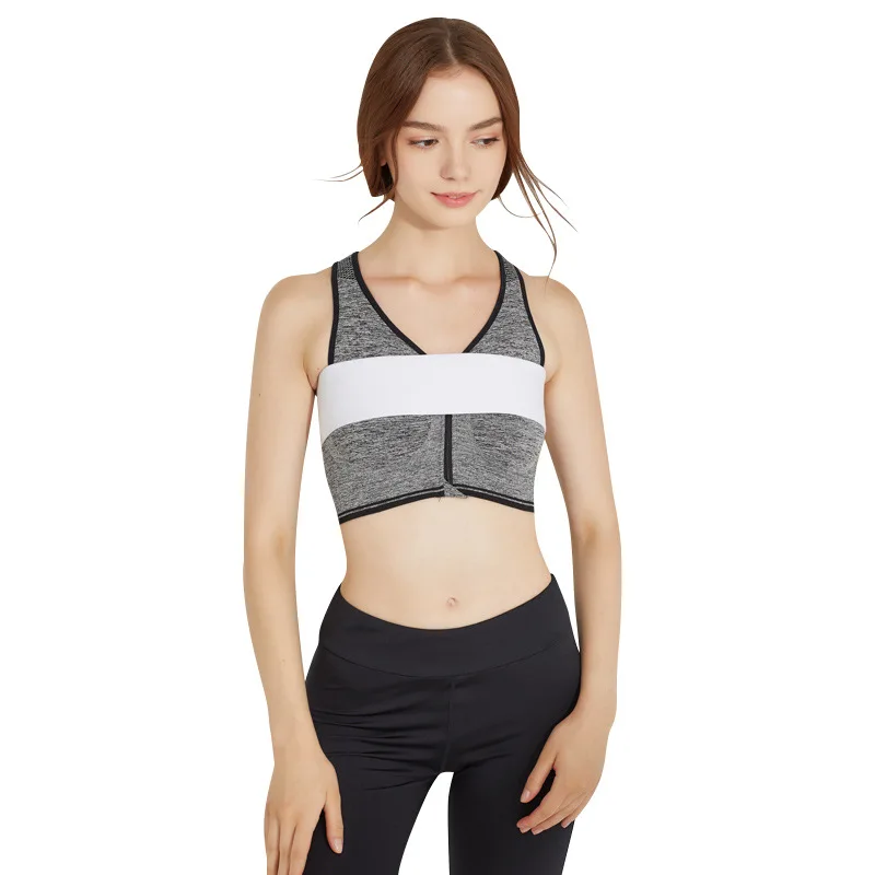 Elastic sports chest band breathable running large chest to prevent shaking after breast augmentation fixed breast band support