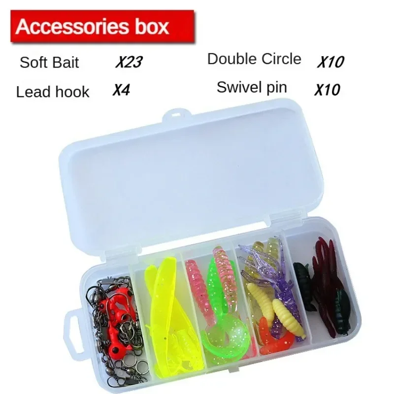 Fishing Pole Set Full Kits Telescopic Fishing Rod Spinning Reel Baits Hooks Travel Pole Set