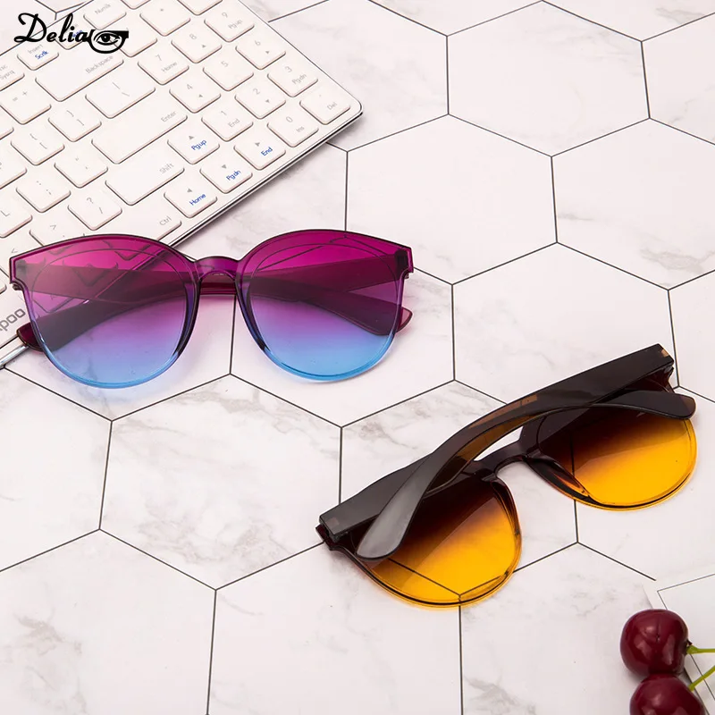 Candy Color Transparent Sunglasses UV400 Oval Frameless Sun Glasses Eyewear fashion sunglasses