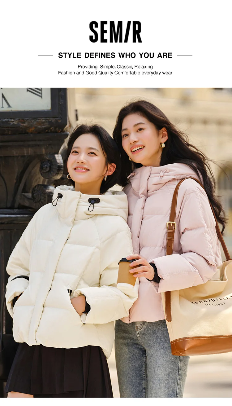 Down Jacket Women Loose Hooded New Winter Waterproof and Windproof Outerwear