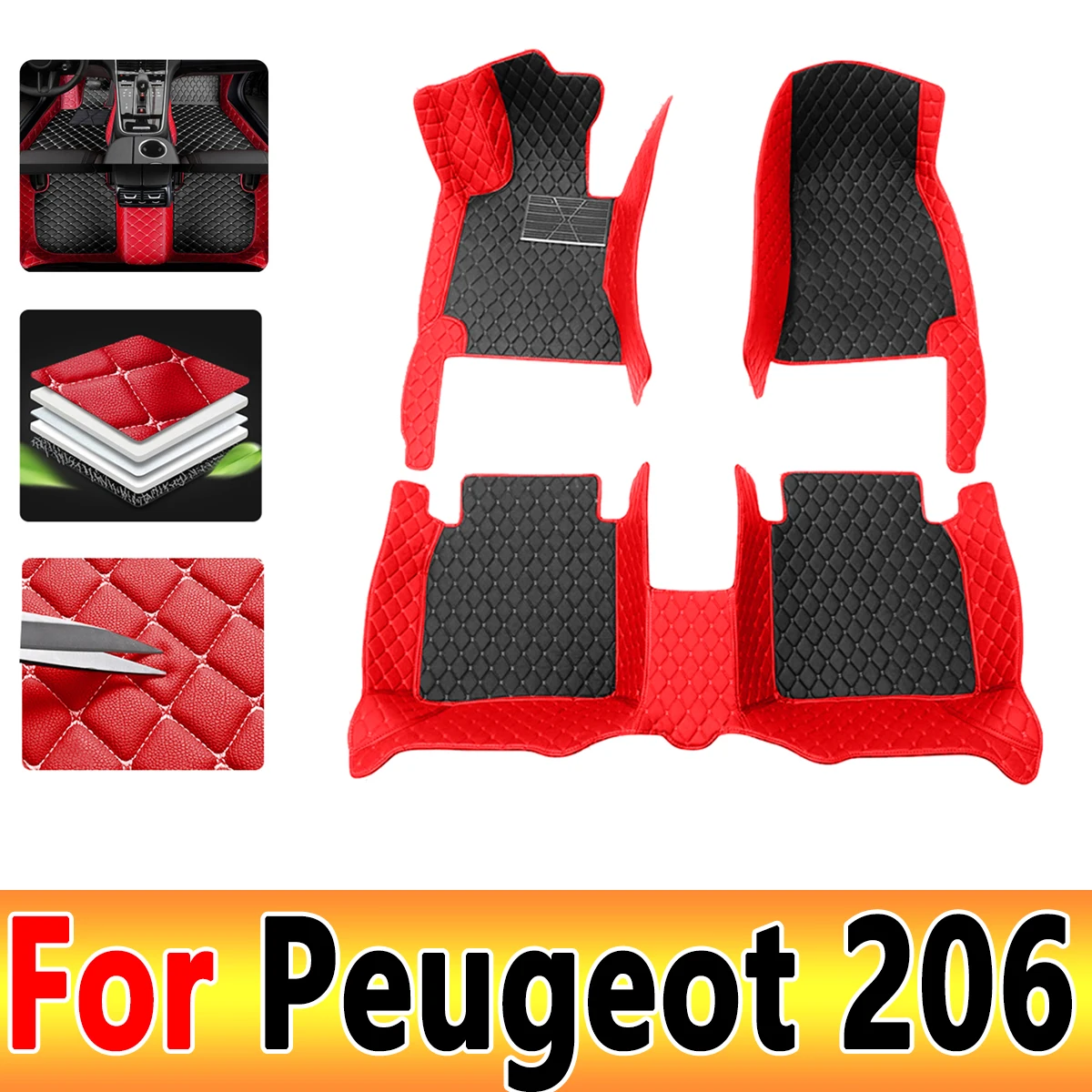 

Автомобильные коврики для Peugeot 206 206 + 1998 ~ 2013, коврики, роскошные кожаные коврики, интерьерные детали, автомобильные аксессуары 1999 2000 2001 2002