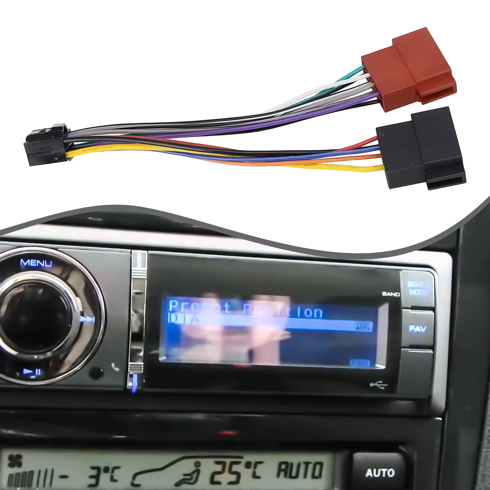 

Car 16Pin ISO Plug Cable Wiring Harness Connector Auto Adaptor Stereo Radio For Kenwood Audio Modification CD Player Tail Line