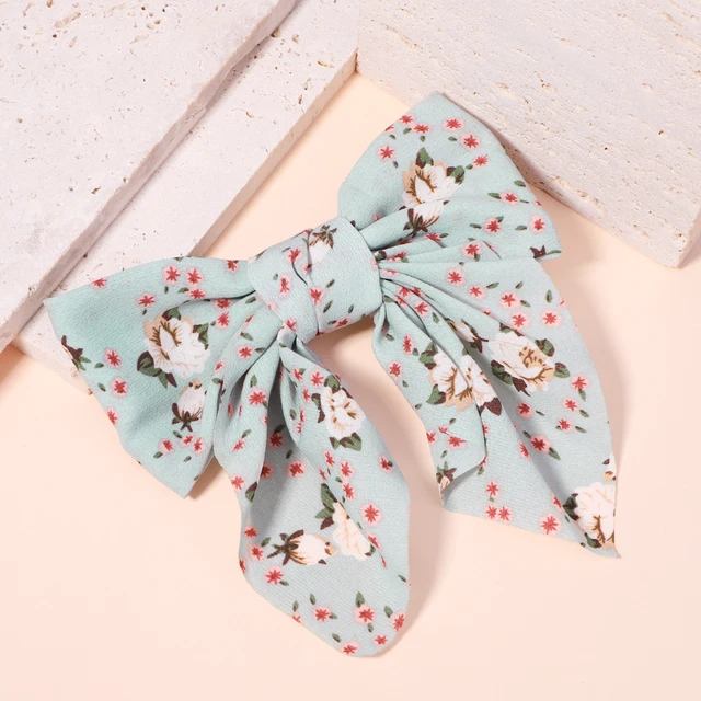 New Sweet Bow Hairpins Solid Color Bowknot Hair Clips For Girls Satin Butterfly Barrettes Duckbill Clip Kids Hair Accessories 1524-3