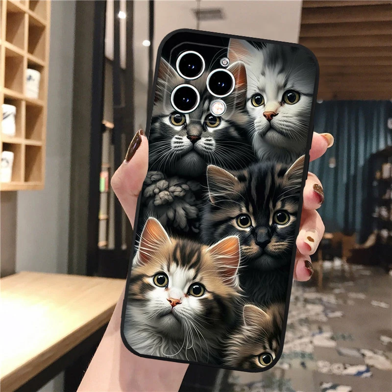 thumbnail image 1 of Funda de teléfono con bonito gatito bebé para iPhone 16, 15, 14 Pro Max, 16, 15, 14, 13, 12 Pro, 15 Plus, iPhone 11, 1 of 5