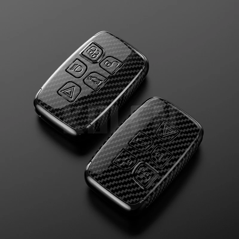Custodia per chiave auto in stile ABS in fibra di carbonio per Land Rover Range Rover Sport Evoque Freelander Discovery per Jaguar XF XJ XE - Sf01f38eb443640758dbd37bfa2ff9eaeM