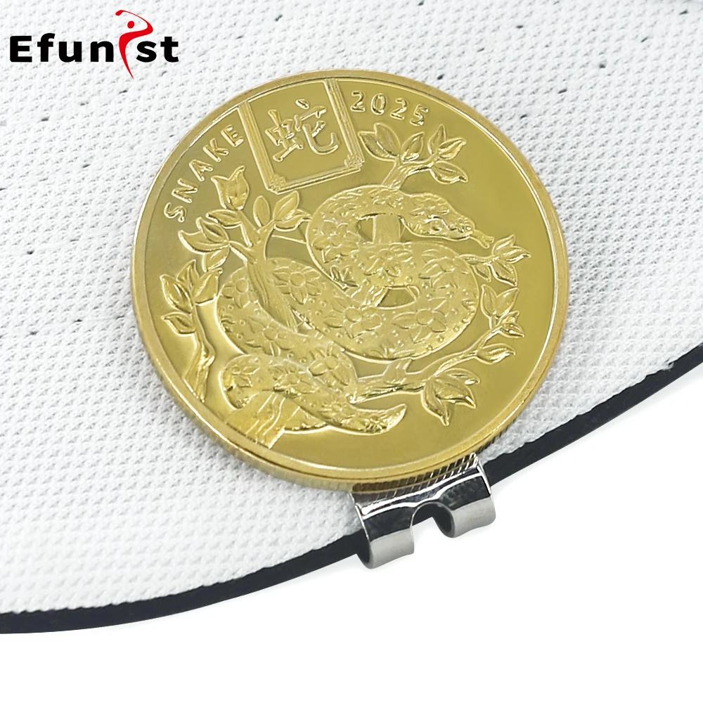 Magnetic Golf Ball Marker with Hat Clip - Birdie One Putt Eagle Tiger Design