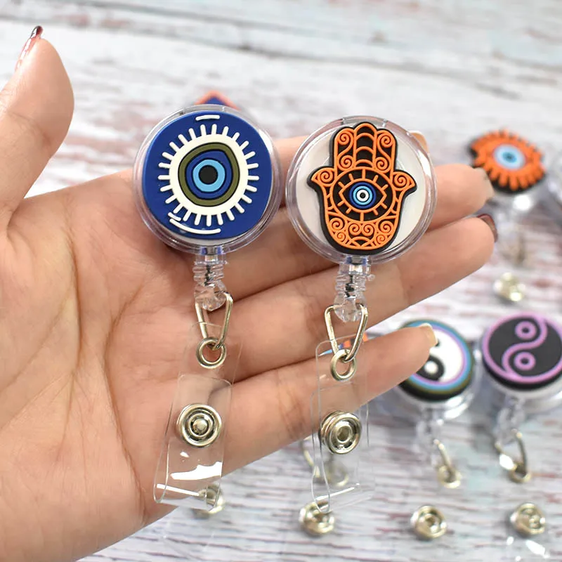 1PCS Evil Eyes Pull Badge Reel Nurse Cute Name Badge Reel Clip Holder Doctor School Student Office ID Card