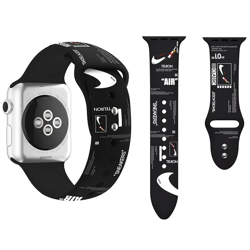 애플 워치용 실리콘 스트랩, 울트라 밴드, 49mm, 45mm, 44mm, 42mm, 41mm, 40mm, 38mm, 럭셔리 브랜드 디자인, 손목 팔찌, 아이워치 시리즈 3, 4, 6, 7, 8, SE