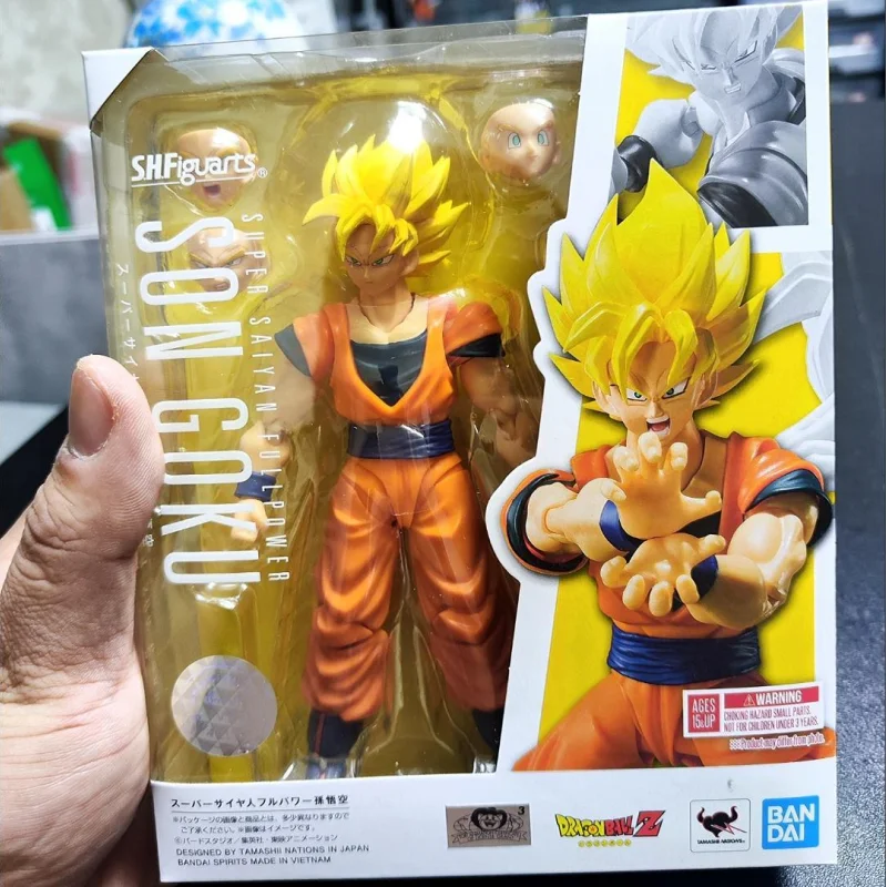 

140mm Original Bandai Shfiguarts Dragon Ball Z Full Power Son Goku Ssj2 Pvc Action Figures Movable Anime Figurine Model Toy Gift