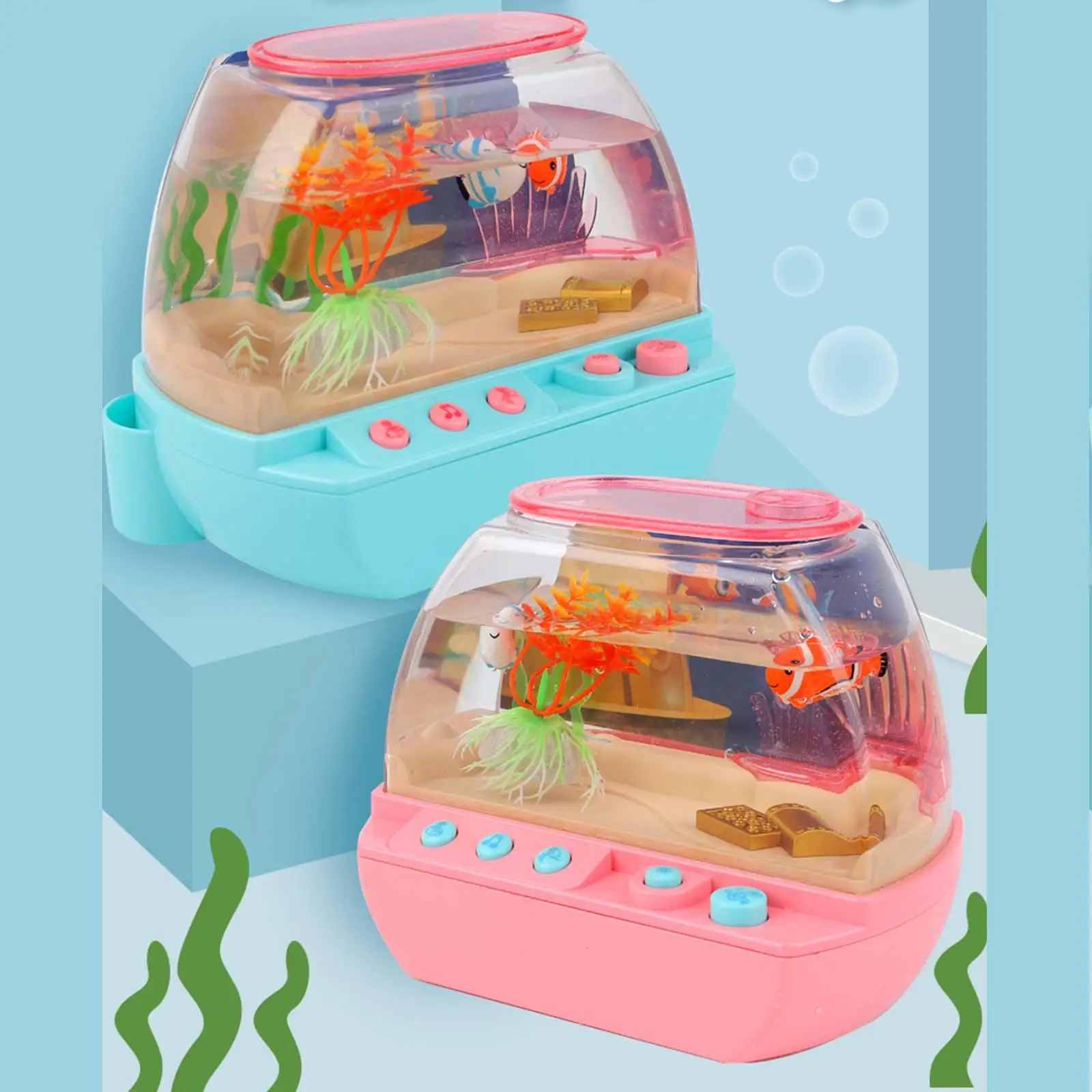 Artificial Mini Aquarium Electric Fish Tank Simulation Underwater World  Magnetic Fishing Interactive Toys Baby Aquarium Toy - Bath Toy - AliExpress