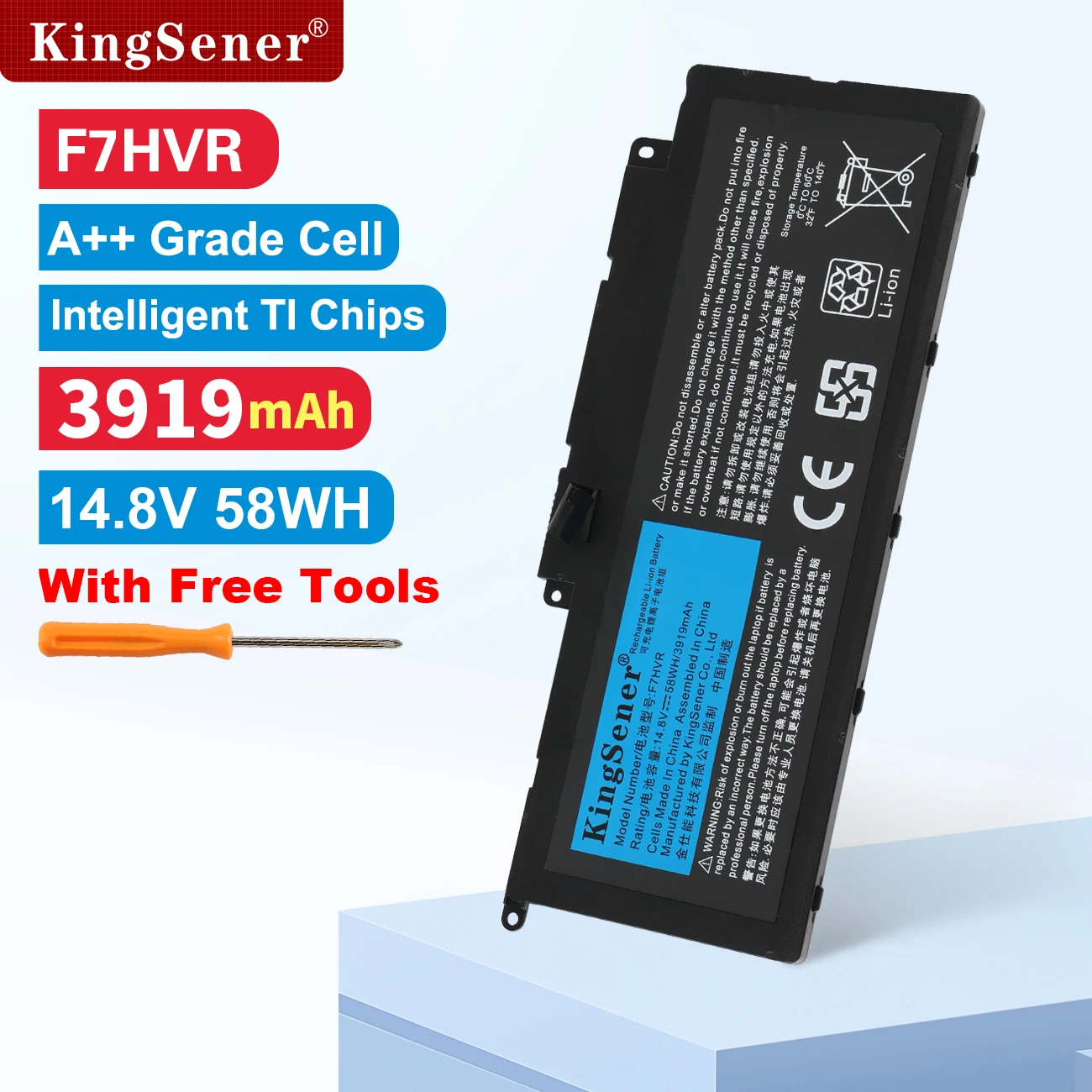 

KingSener F7HVR G4YJM 062VNH T2T3J Laptop Battery for DELL Inspiron 15-7537 15-5545 14-7437 17-7737 17HR-1728T 17-7746 58WH