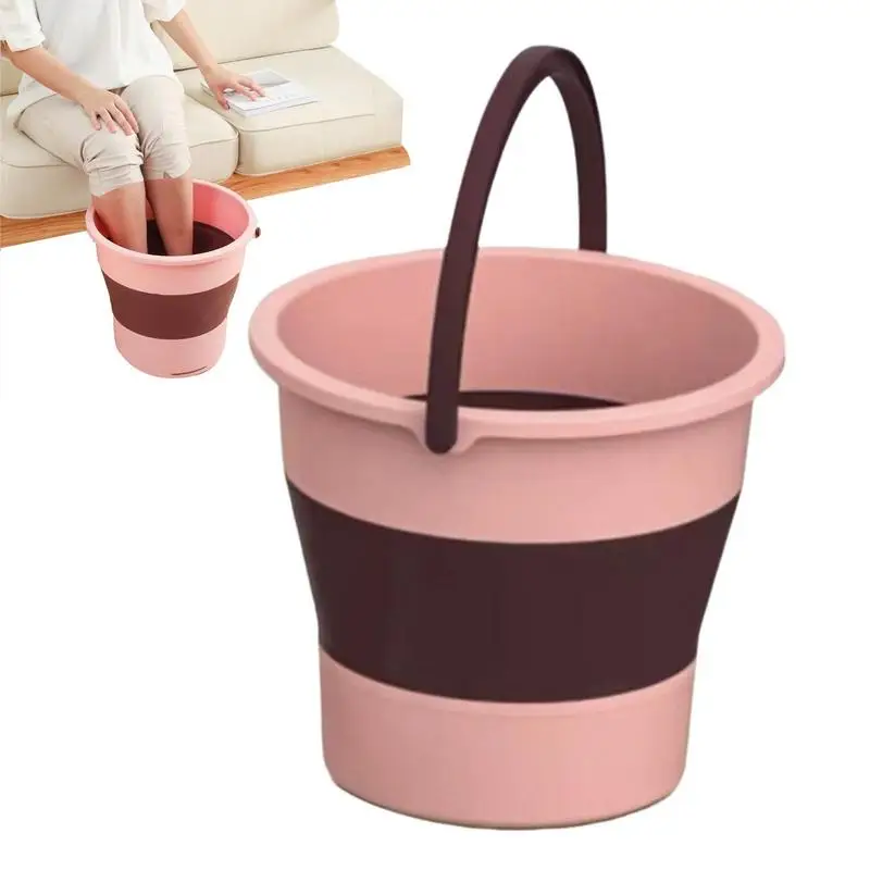 

Collapsible Bucket Portable Folding Bucket With Sturdy Handle Household Water Basin For Car Wash Clean Bathroom Kitchen Basket