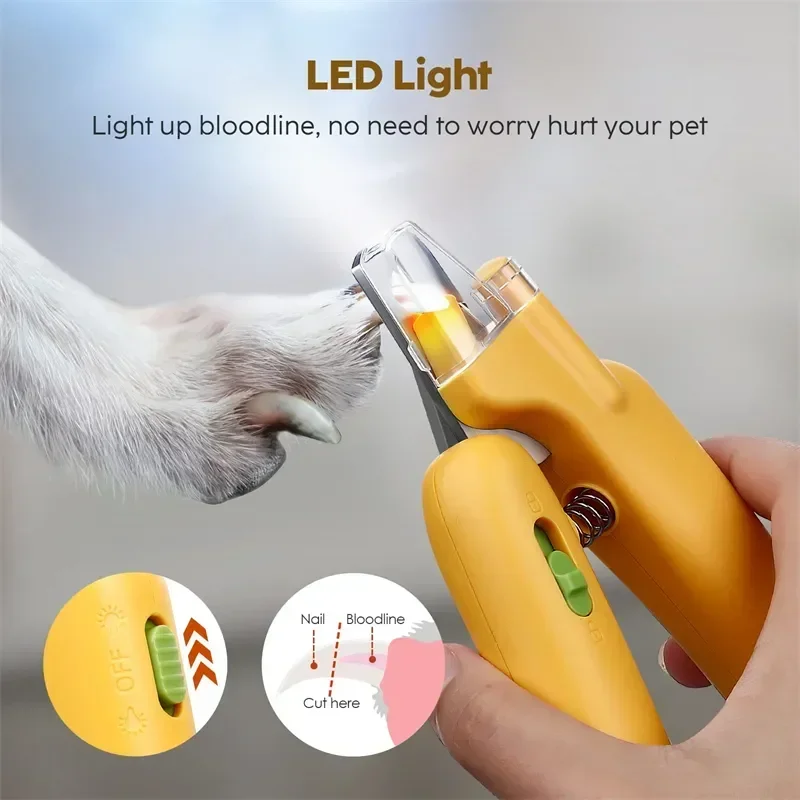 

Claw LED Bloodline, Grooming Professional for With Tool Light Trimmers Nail Cat, Dog Toenail Clippers, Banana