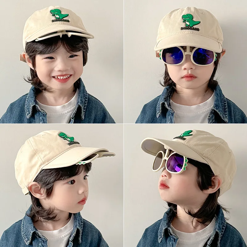 

50-54cm 2024 Spring/ Autumn Season Boys and Girls Sunglasses Duck Tongue Hat Children's Sunshade Fashion Baseball Hat