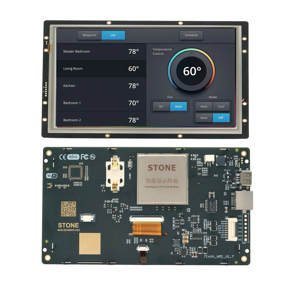 

7" SCBRHMI HMI Intelligent Smart UART Serial Touch TFT LCD Module Display Panel for Arduino nano UNO Mega