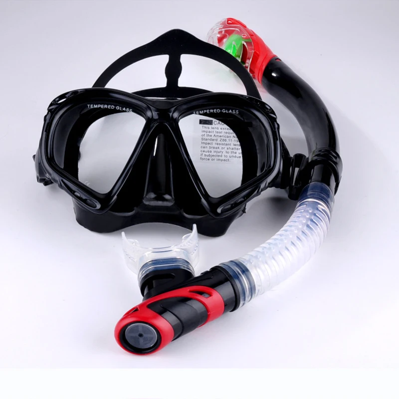 QYQ Professional diving mask seal waterproof full dry snorkel set
