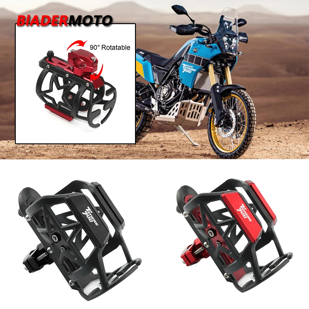 

2023 New Motorcycle CNC Beverage Water Bottle Drink Cup Holder Bracket For YAMAHA TENERE700 TENERE 700 2019-2022 RALLY EDITION