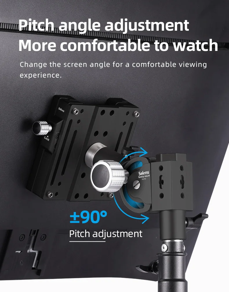 Selens 180 Degree Rotation Display Quick Mounting Plate Base Adjustable Universa