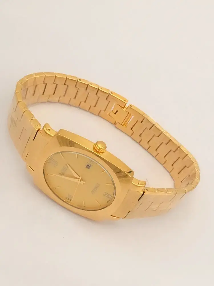 Gold Men's Quartz Movement Large Dial