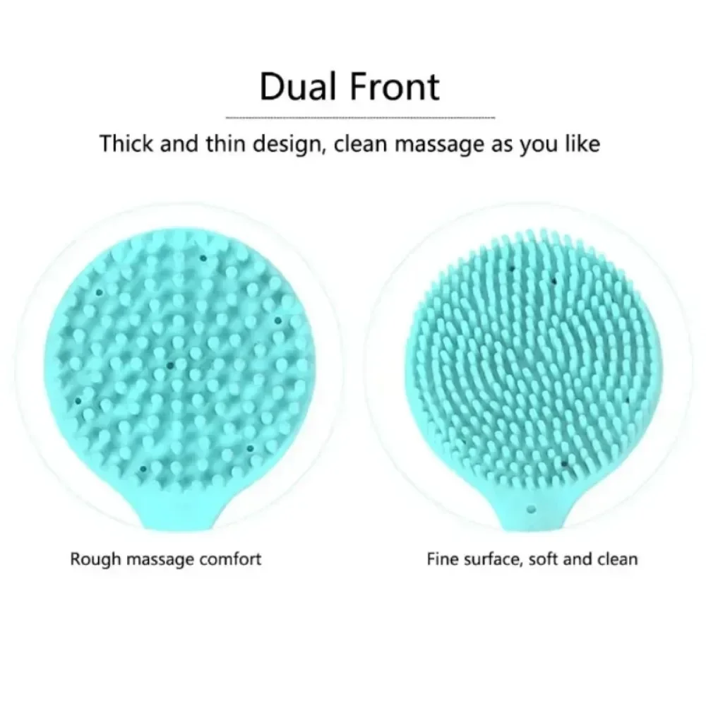 Silicone Long Handle Bath Brush Double-Sided Shower Exfoliating Brush Body Scrub Back Massage Brushes Bathroom Accessories 1Pc exfoliating shower brush bath brush exfoliating bath brush exfoliating scrubber exfoliating shower scrubber