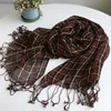 2021 Summer New Linen Plaid Scarf Japanese style Fashion Shawl Beach Holiday Decoration Linen Scarves
