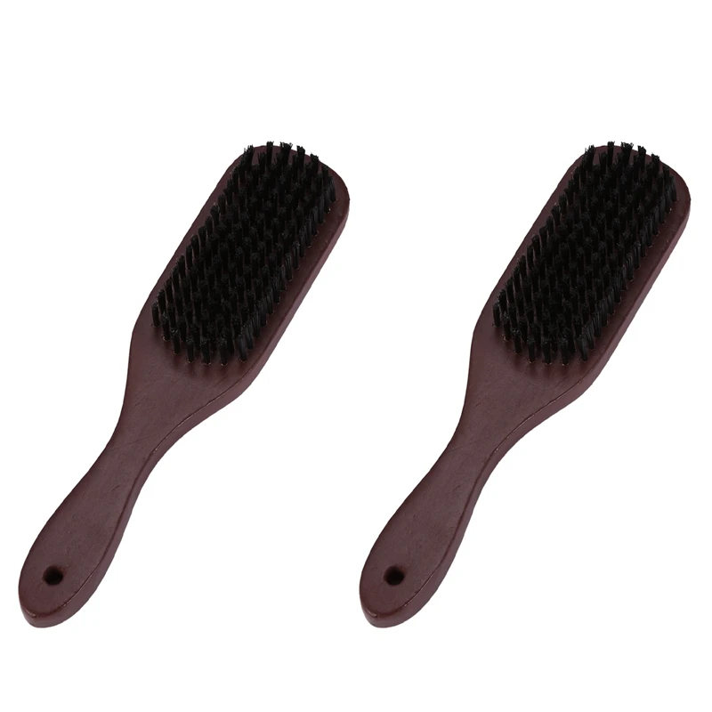 

2X Fade Brush Comb Scissors Cleaning Brushes Barber Shop Skin Fade Vintage Oil Head Broken Hair Shape Carving Brush