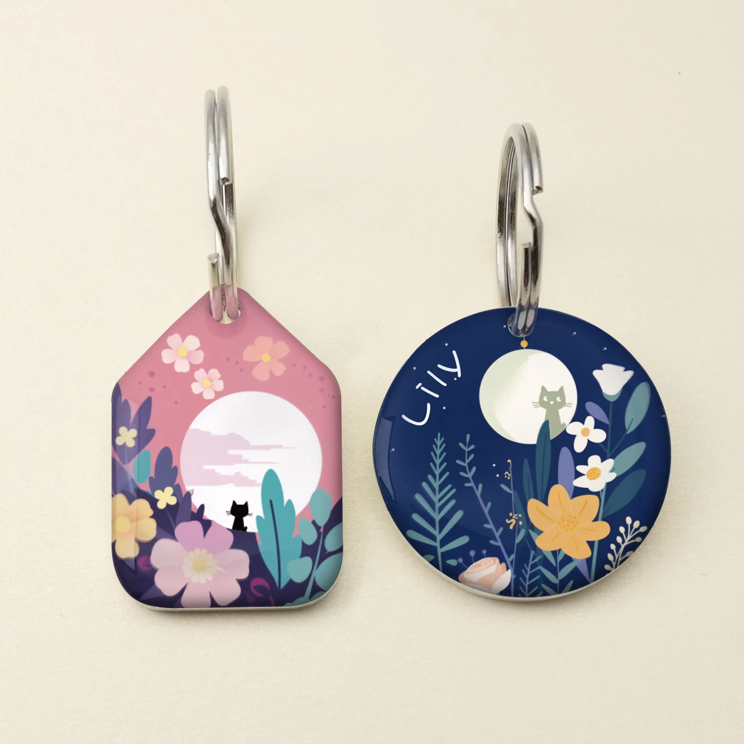 

Customized Pet ID Tag with Name, Personalized Cat Tag, Kitty Collar Charm, Pet Accessories