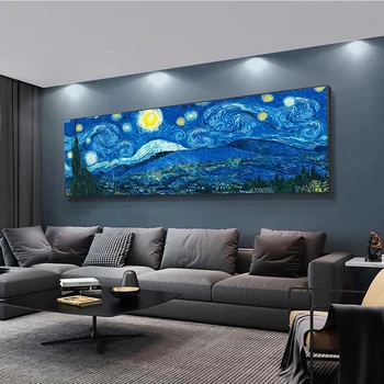 Famous Painting Starry Night By Van Gogh Poster Prints Natural Landscape Canvas Painting Wall Art For Living Room Home Decor 5