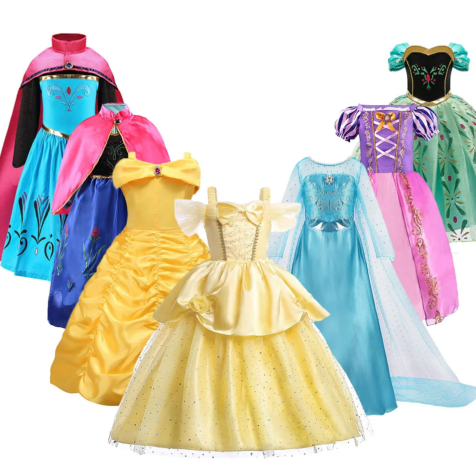 Fantasia de princesa branca de neve para meninas 3-10 anos vestido de festa  cosplay com presente de laço