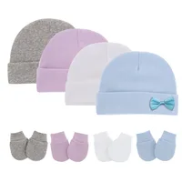 New Born Baby Hat Birth Hat Baby Beanie Toddler Hat Glove Set Newborn Accessories 1