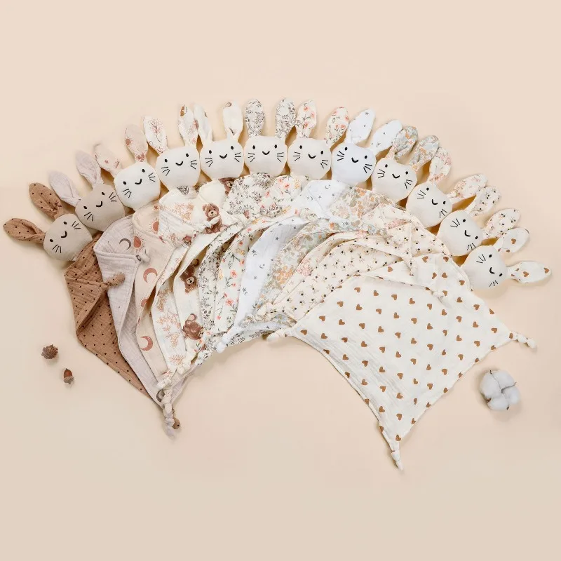 Coperta Doppio Strato in Cotone Stampato per Neonati, Morbida Coperta con Gatto Carino, Giocattolo per Dormire, Asciugamano Calmante per Bambini - immagine 4