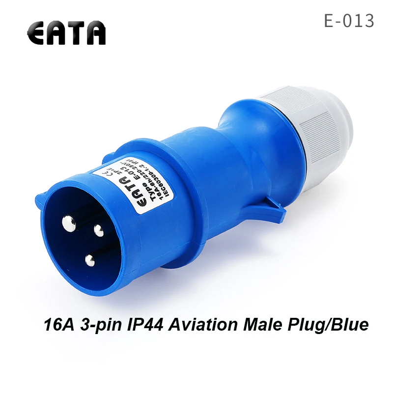Description Picture 3 of item16A 32A 3 Core Aviation Power Plug Industrial Connector Cabinet Chassis Lighting Audio Plug IP44 Waterproof Wall Mounted Plug