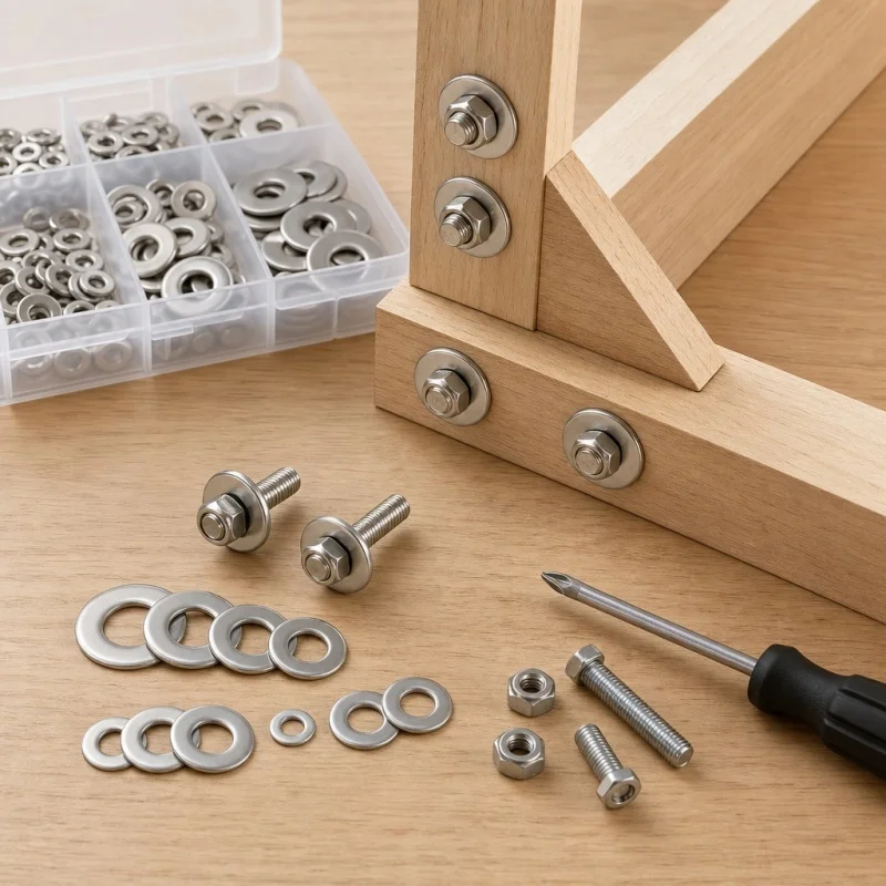 Stainless Steel Flat Washers Assortment Kit - 918 Pieces