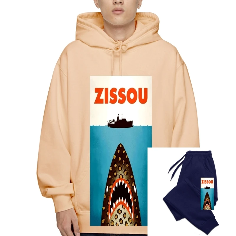 

2017 New Cool Steve Zissou Shark Jaws Sea 3D Printed Men's 100% Cotton Hoody Summer Popular Warm Sweatshirt Hoodie