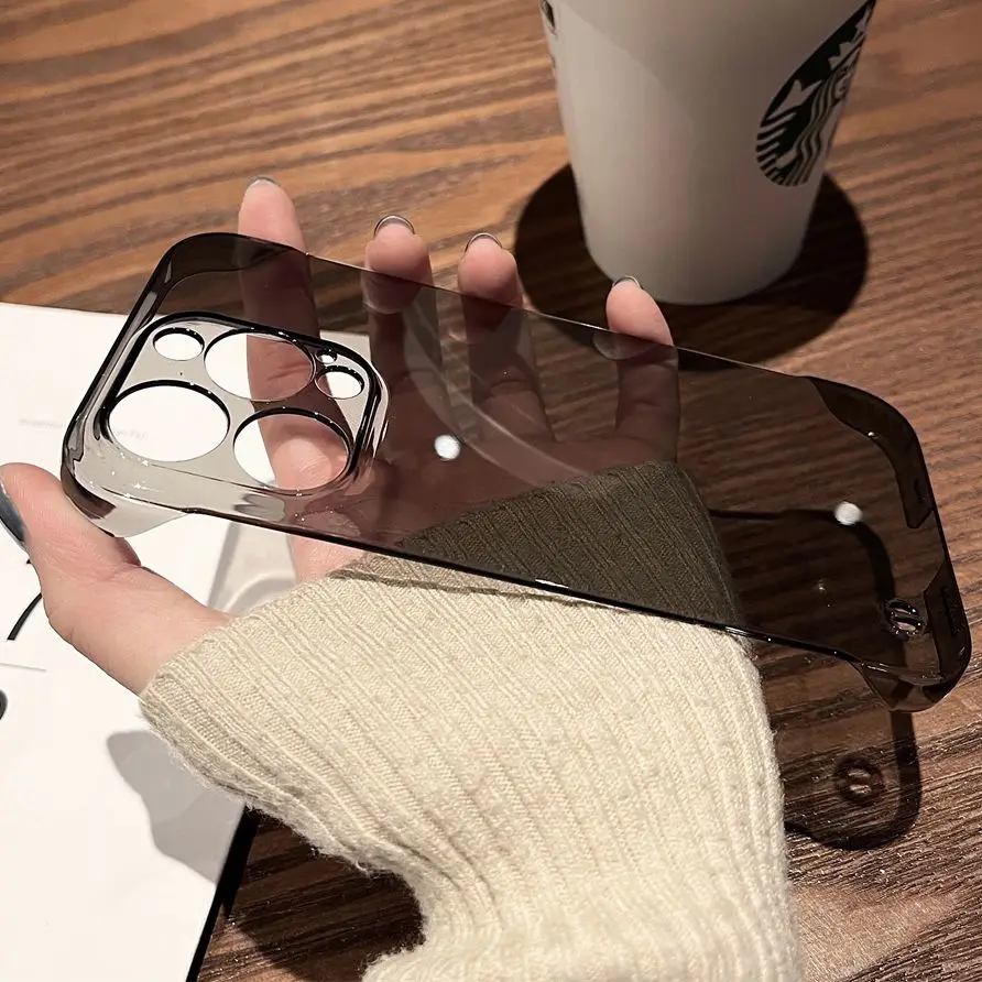 Original Ultra Thin Crystal Transparent Frameless Case For iPhone 14 12