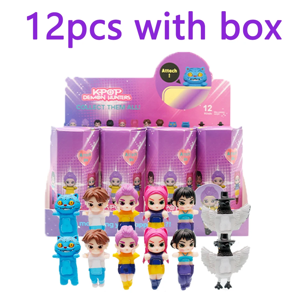 Figurines Articulées Demon Hunters K-Pop - Collection Limitée 8 Pièces Avec Tigre Bleu - Pour Enfants 3+ Ans