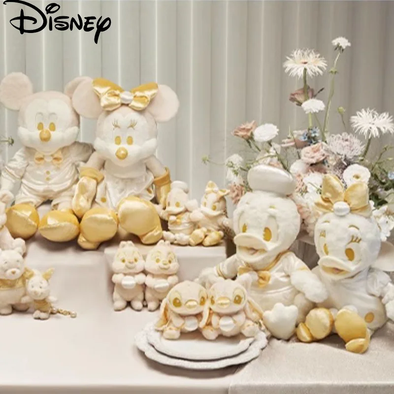 Disney Official Kawaii Pearl Party Series Mickey Stitch Plush Doll Pillow Girl Room Decoration Stitch Plush Christmas Gift