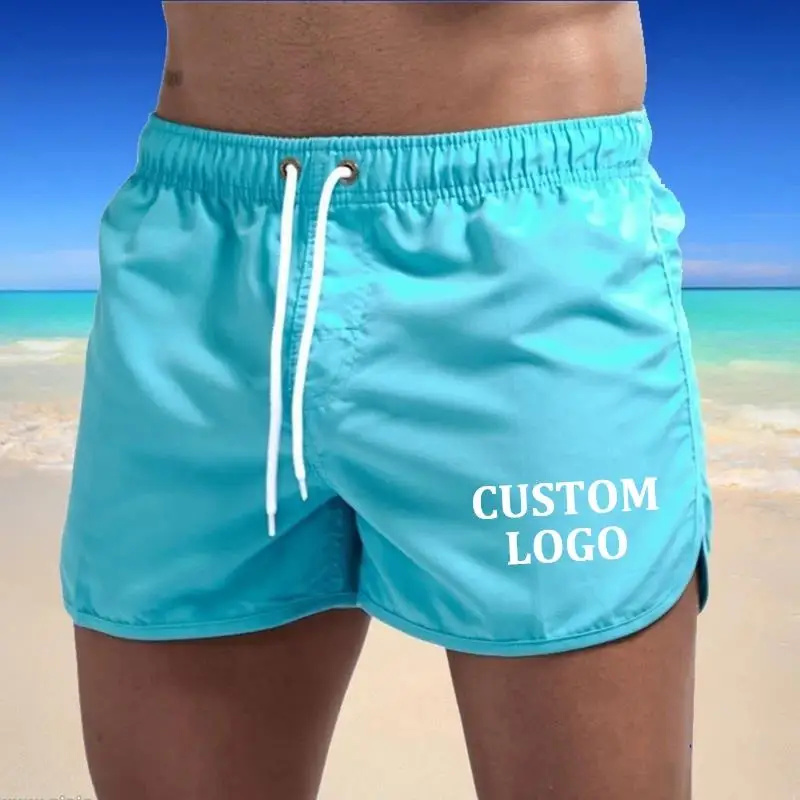 Custom Your Logo Summer Swimwear Men Swimsuit Boy Swim Suits Boxer Beach Shorts Trunks Swimming Surf Banadores Mayo Sungas 2