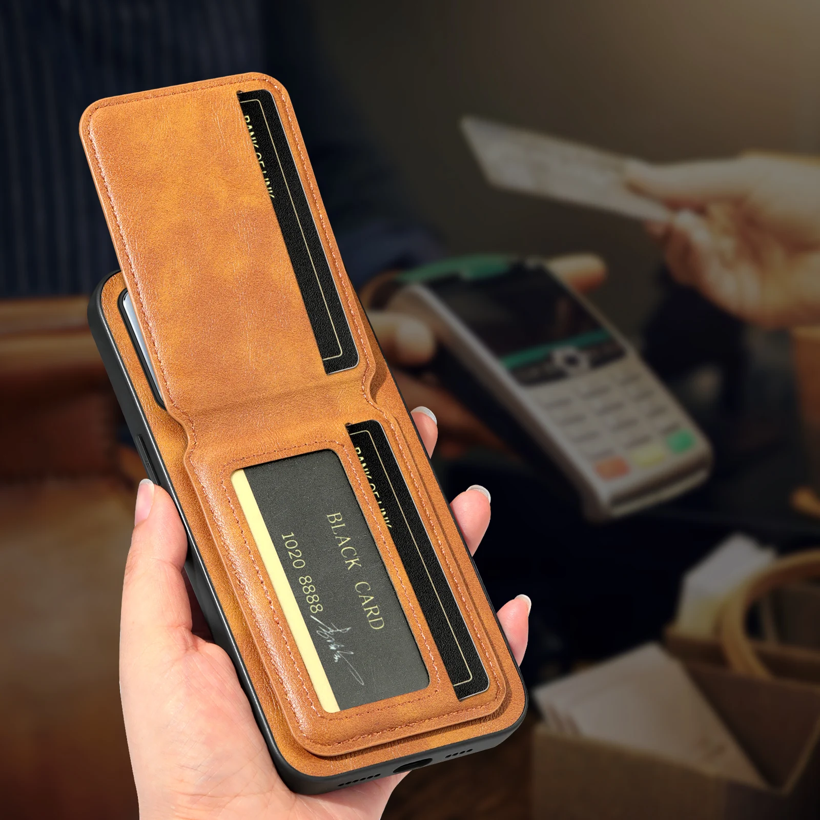 Magnetic Leather Wallet Card Holder Case with Stand Feature and Soft Back s