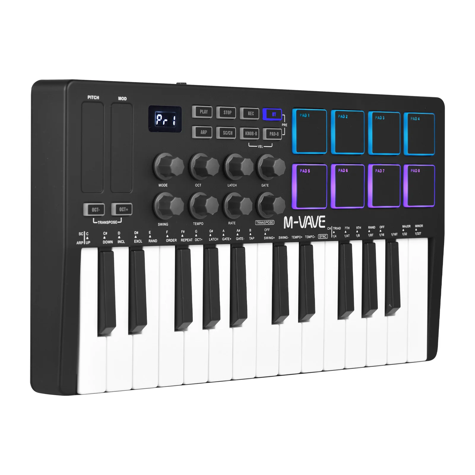 

Мини-клавиатура для миди-контроллера, 25 клавиш, USB