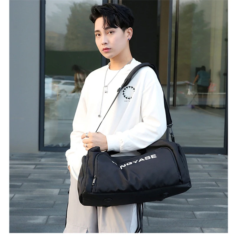 Gym Sports Bag for Men Travel Fitness Duffle Shoe Pocket Luggage Duffel Waterproof Tote Handbags Weekend Shoulder Outdoors Bag 6