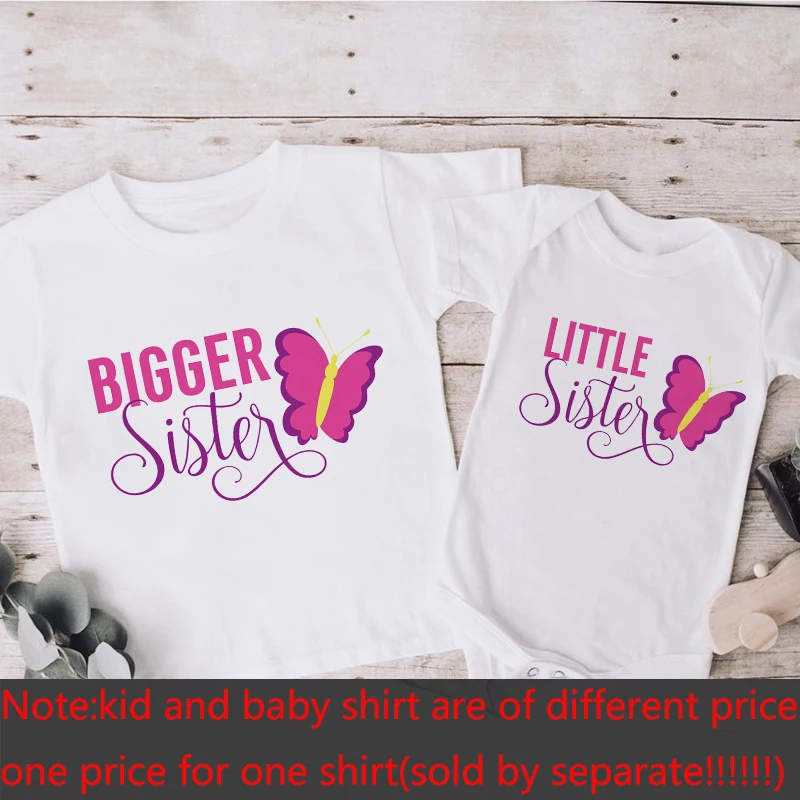 Big Sister Little Sister Siblings Matching Shirts Cartoon Dinosaur Tops Big Sis Lil Sis Short Sleeve Tops Tees Sibling Outfits 6