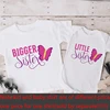 Big Sister Little Sister Siblings Matching Shirts Cartoon Dinosaur Tops Big Sis Lil Sis Short Sleeve Tops Tees Sibling Outfits 6