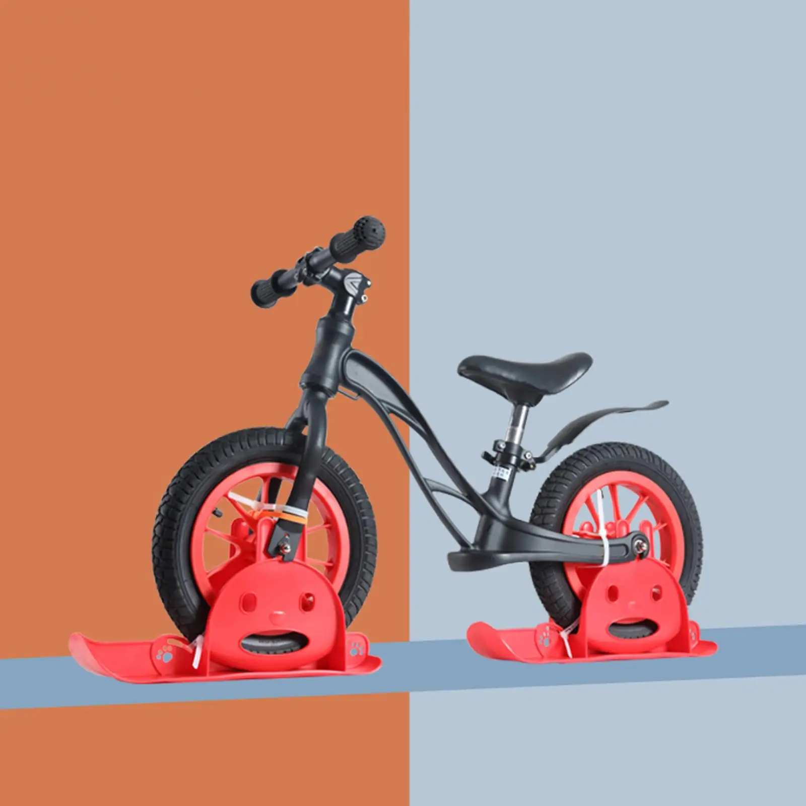 Ski Balance Bike Sled, Skiing Sleigh Outdoor Toboggan Bike Ski Sledge for Holiday 10/12inch Balance Toy Sledding