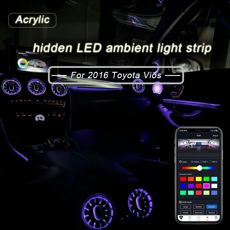 

For 2016 Toyota Vios car interior led signal lamp Foot lamp universal decorative light car accessories lumini ambientale 자동차용품