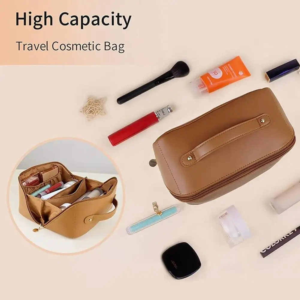 Luxury Female Makeup Organizer Bag PU Leather Cosmetic Case