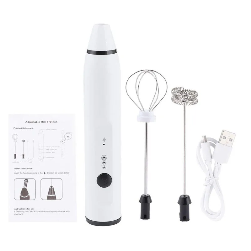 Mini Electric Handheld Milk Frother Electric Blender with USB Electrical Maker Whisk Mixer for Milk Frother Cappuccino 6