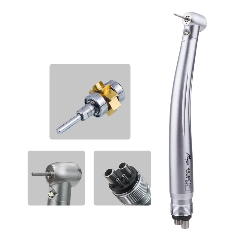 

TOSI Dental LED High Speed Handpiece Big Head Air Turbine E-Generator Ceramic Bearing For Dentisty 3Water Spray 2/4 Holes